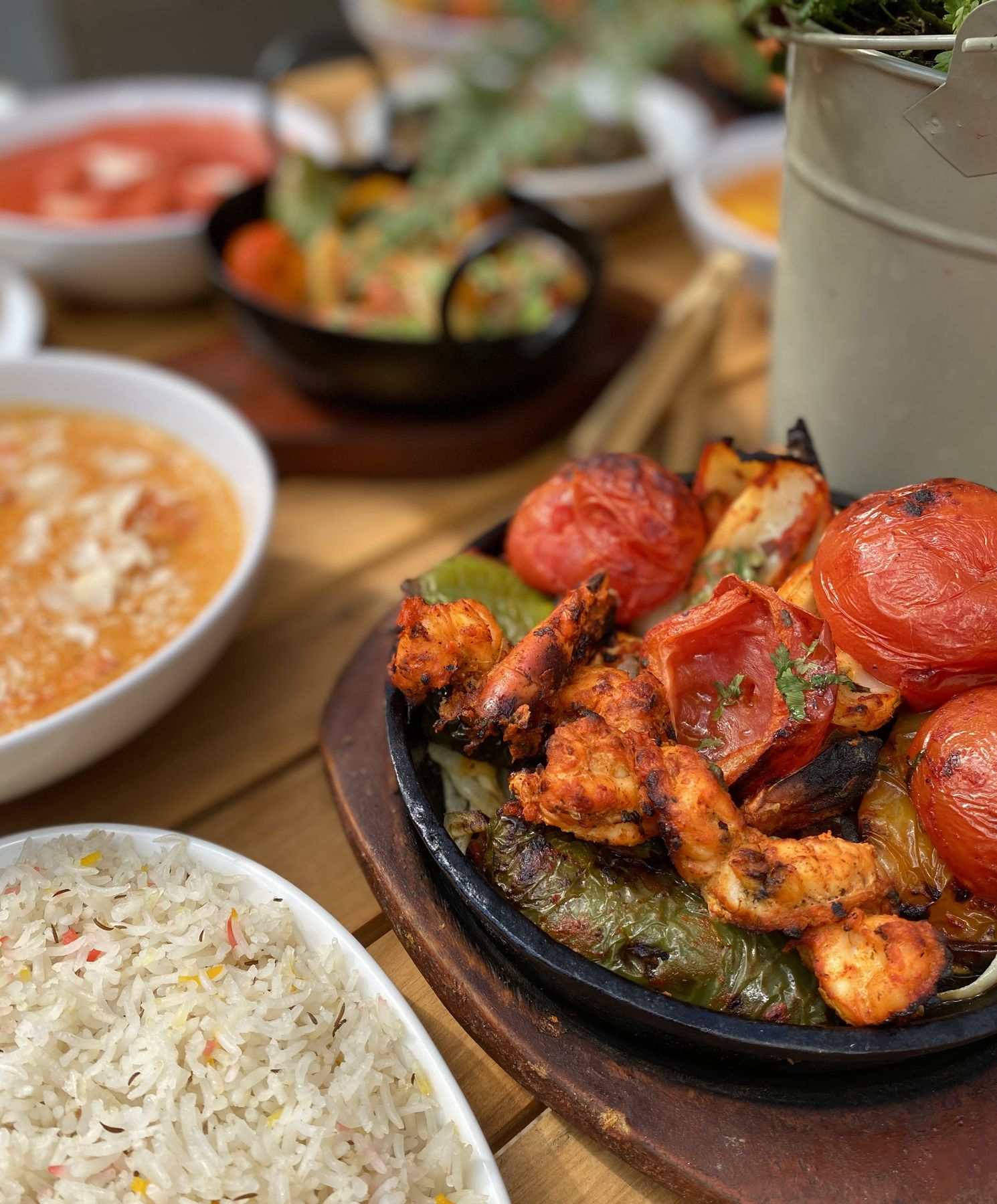 King prawn sizzler from the tandoor